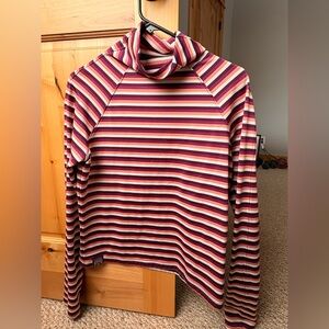 Oiselle Striped Knit Turtleneck Sweatshirt